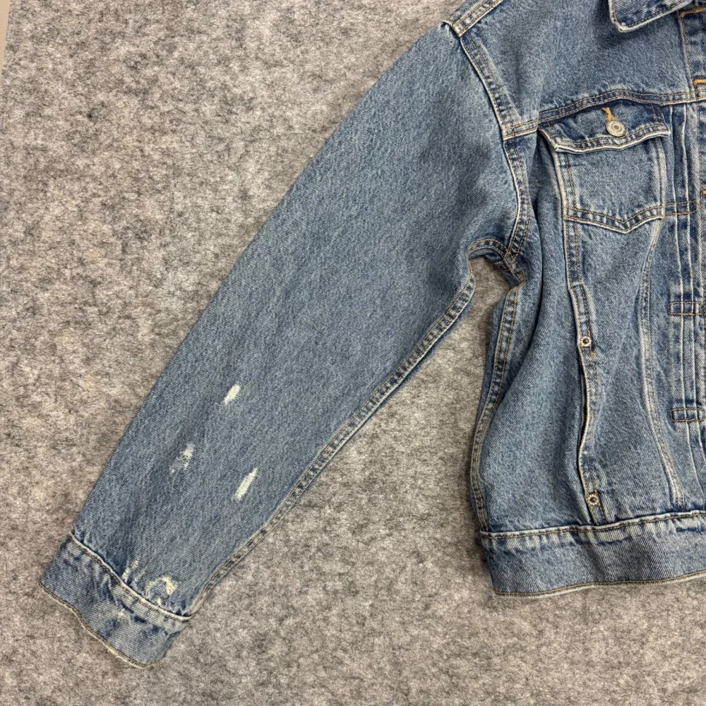 Old Navy Womens Denim Trucker Jean Jacket Blue Classic‎ Relaxed Fit Size Large